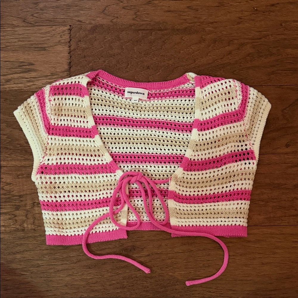 Revolve superdown crochet top xs
